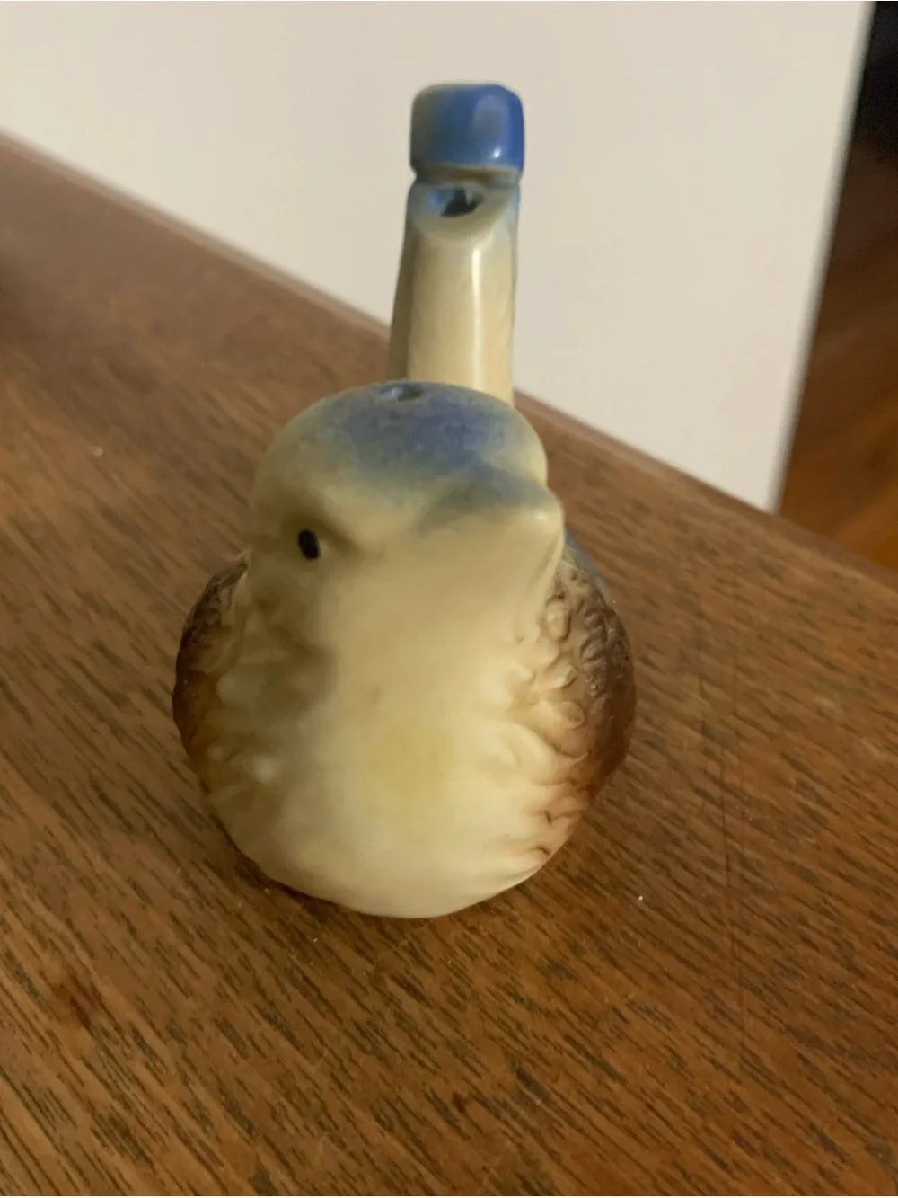 Ceramic Bird Whistle in Blue and Brown
